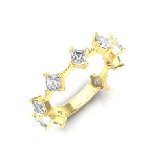 Load image into Gallery viewer, 14K Asscher-cut Diamond Wedding/Stackable Ring ABB-432/2-D,  diamond ring, Diamond, Belarino
