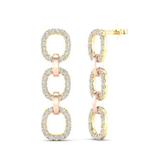 Load image into Gallery viewer, 14k Gold Diamond Chain-Link Drop Earrings. GGDE-102.2C4-D,  Earring, Earring, Belarino
