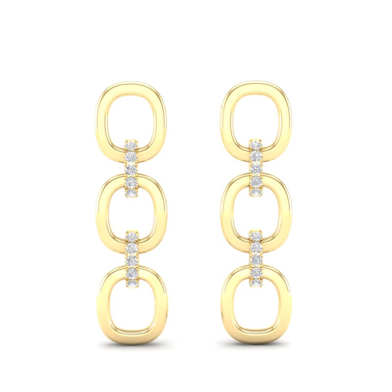 14k Gold/Diamond Earrings GGDE-102.1Y-D,  Earring, Earring, Belarino