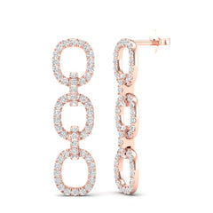 14k Gold Diamond Chain-Link Drop Earrings GGDE-102.3R-D,  Earring, Earring, Belarino