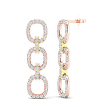 Load image into Gallery viewer, 14k Gold Diamond Chain-Link Drop Earrings GGDE-102.3C5-D,  Earring, Earring, Belarino
