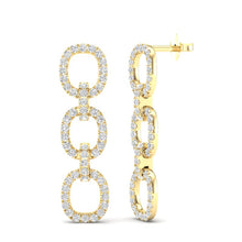 Load image into Gallery viewer, 14k Gold Diamond Chain-Link Drop Earrings GGDE-102.3Y-D,  Earring, Earring, Belarino
