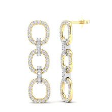 Load image into Gallery viewer, 14k Gold Diamond Chain-Link Drop Earrings GGDE-102.3C3-D,  Earring, Earring, Belarino
